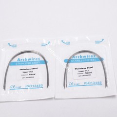 10 Packs Dental Stainless Steel Arch Wires Natural Upper Lower Round 100 Pcs