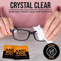 Care Touch Anti-Fog Wipes for Glasses – 100 100 Count (Pack of 1)