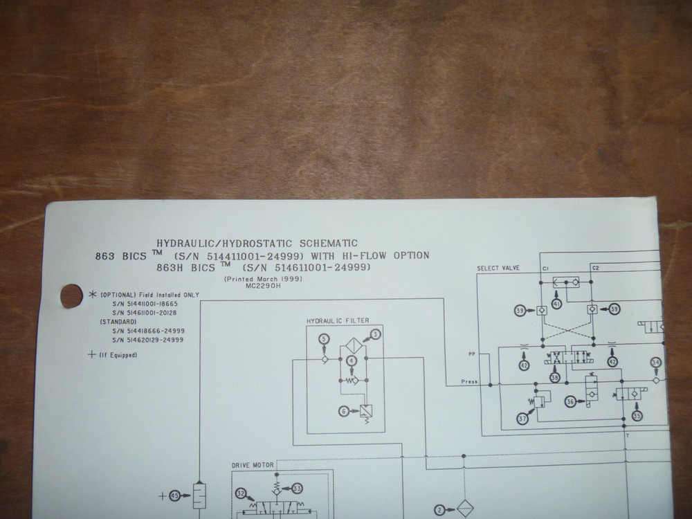 Bobcat 863 863H BICS Skid Steer Hydraulic Hydrostatic Diagram Manual 514611001