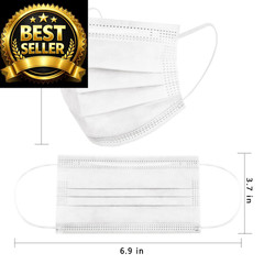 Borje White Disposable Face Masks 100 Pcs 100 Count (Pack of 1),