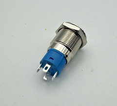 3 x 12MM Momentary Push Button Switch 12V w/ BLUE LED Pre-Wired Connector