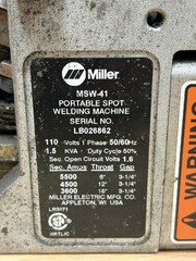 Miller MSW-41 Portable Electric Spot Welder with 6-inch Tongs