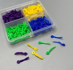 1000pc Dental Plastic Wedges XS/S/M/L Interdental Hole Matrix Contoured Assorted