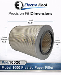 Electra-Kool Model 1000 Pleated Paper Replacement Filter PN 10220 Wayne Products
