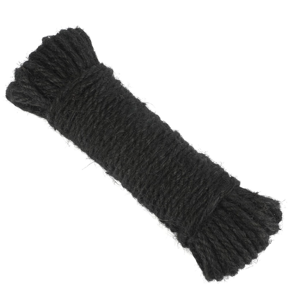 jijAcraft 5mm Jute Rope – 65 Feet Black Natural x 65 ft,