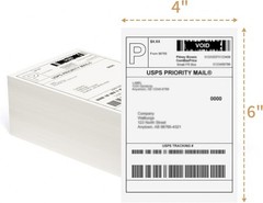 4×6 Fanfold Direct Thermal Mailing Shipping Labels Perforated for Zebra & Rollo
