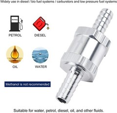 1pcs 10mm 3/8″ Fuel Line Non-Return One Way Air Fuel Oil Check Valve Diesel Gas