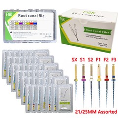 21/25MM Dental Endo Rotary Files Blue Taper NITI Endodontic Root Files 6pcs/pack