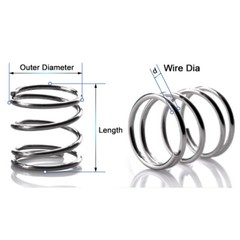 Compression Springs Wire Dia 0.1/0.2/0.3mm OD 0.8mm-7mm 304 Stainless Steel