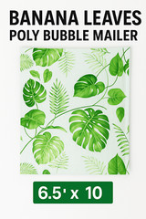 Banana Leaves Poly Bubble Mailers 6.5×10 | Padded Shipping Envelopes Self Seal