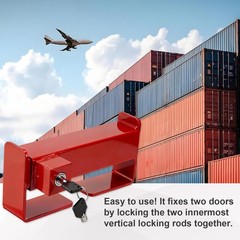 Steel Cargo Door Lock Shipping Container Lock w/ 2 Keys Heavy Duty Security Red