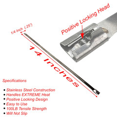 10 pack Secure 14″ long Stainless Steel Positive Locking Zip Ties Heat Silver