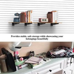 12 Pcs 12 Black Slatwall Shelf Bracket, Metal, Heavy Duty, Slat Wall, Garage