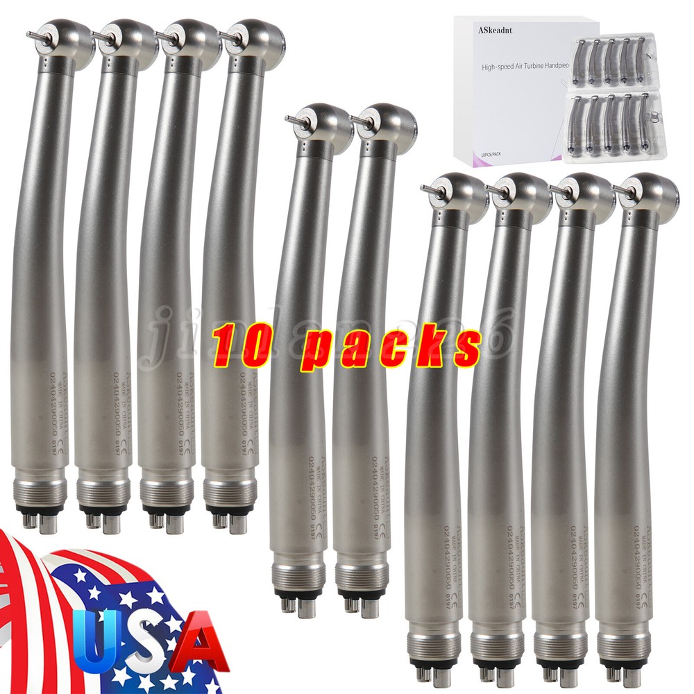 10 Pcs NSK Style Dental High Speed Handpiece Push Button Type 4Hole