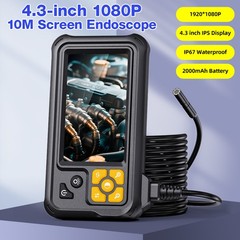 IP67 Waterproof Inspection Camera 4.3 Inch 1080P 8LED Light 10M Cable Industrial