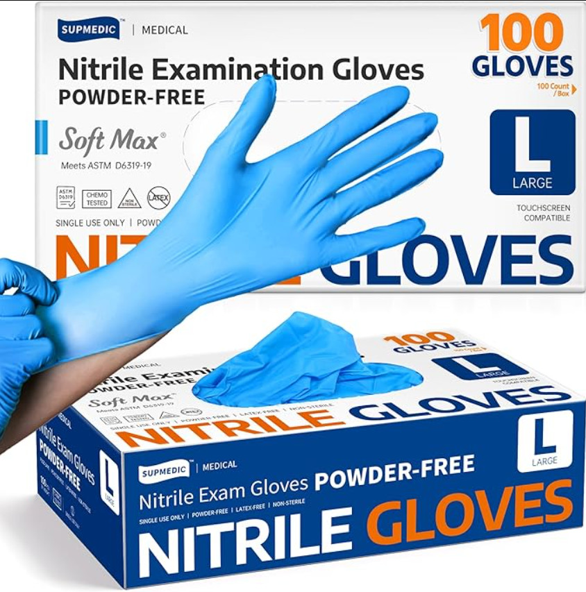 Supmedic Medical Soft Max™ Nitrile Exam Gloves, 100 Count Latex-Free….