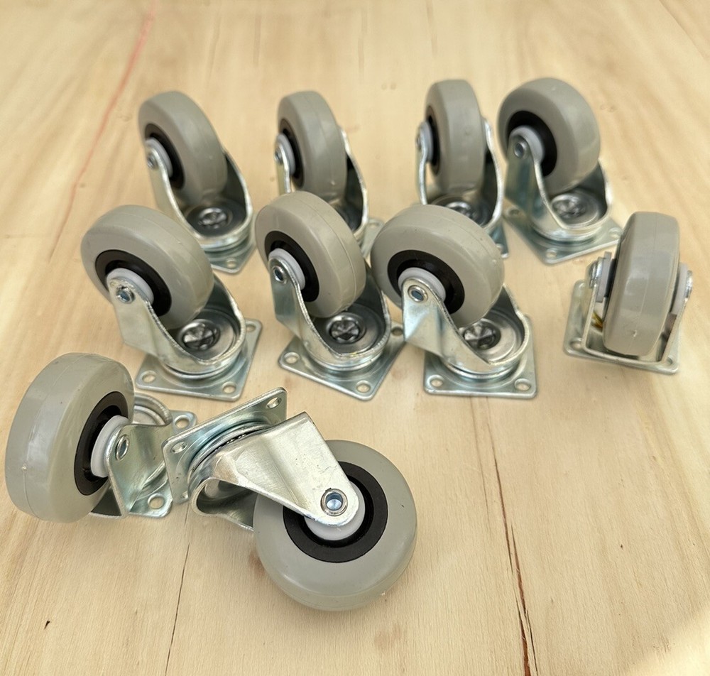 12 Pack 2” Caster Wheels Swivel Top Plate On Polyurethane Wheels PU