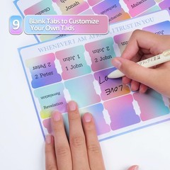 Laminated Bible Tabs for Women&Men，75 pcs Large Print for Bible Study,Rainbow…