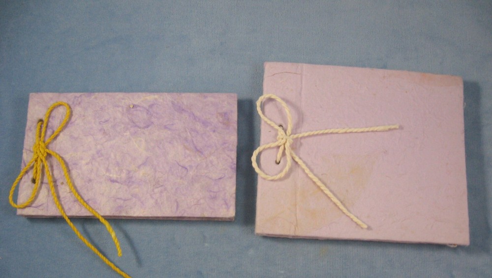 2 Handmade Natural Paper Blank Book-Journal-Diary-Notepad-Dream Book-Memo NOS