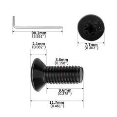 M4x12mm Torx Flat Head Security Machine Screws 20pcs HS/JXLS-09