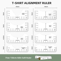 10 Pcs T-Shirt Ruler Guide Alignment Tool for Vinyl Placement Heat Press