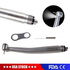 AS Dental High Speed Handpiece LED Fiber Optic Torque Push 4Holes 3 spray