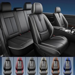 Car Seat Covers Hyundai Sonata 04-26 Leather Airbag 2Pc Front Black-Grey