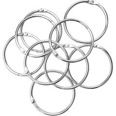 Loose Leaf Binder Rings 2 Inch Nickel Plated Steel Keychain 9 Pack Metal Rings