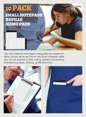 10 Pack Small Note Pads 3X5 Lined Small Pads of Pape Writing Pads Mini Notepads