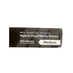 Noble NexGen Nitrile Vinyl Gloves Black Medium Powder Free 100 Count All Purpose