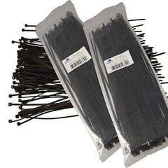 200 12″ Cable Ties BLACK 300mm Long 3.6mm Wide 40# Strong Industrial Wire Ziptie