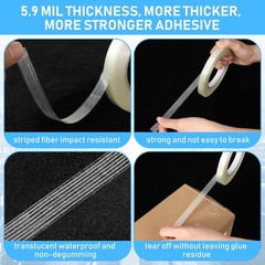 20 Rolls 1/2 Inch x 60 Yards Filament Strapping Tape Transparent Reinforced F…