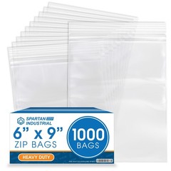 Thick Durable 6” x 9” Clear Reclosable Zip Plastic Bags – 1000 Count, 4 Mil Seal