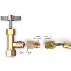 Automotive Grade R134a AC Can Tap with Tank Adapter for Charging Hoses