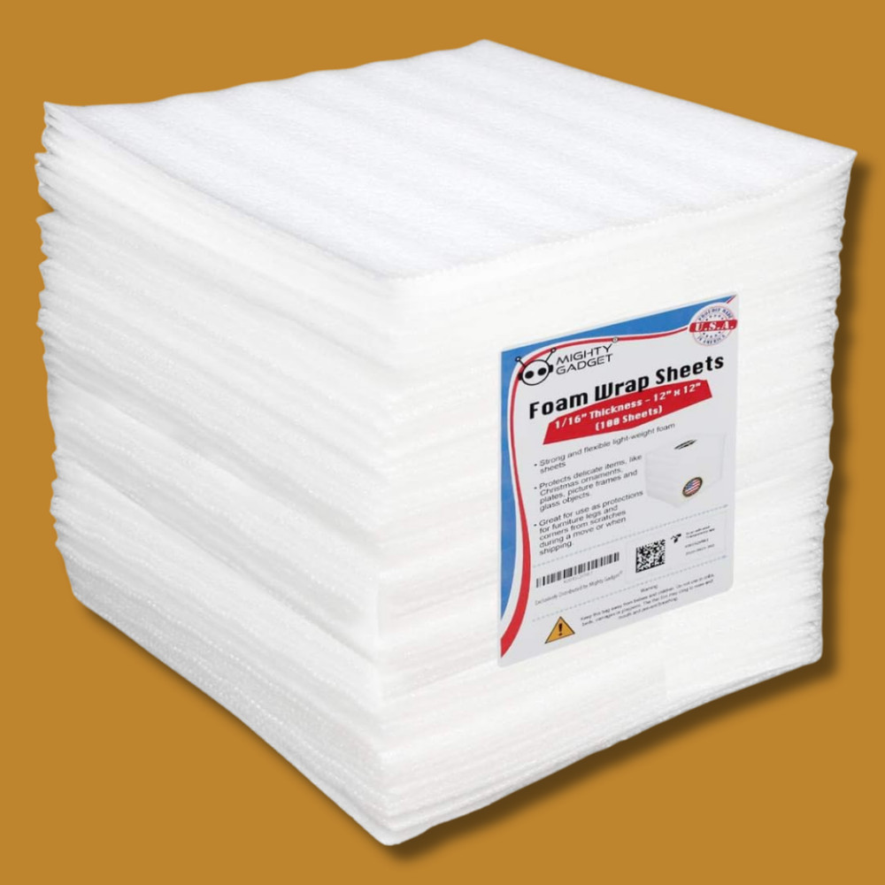 100 Foam Wrap Cushioning Sheets 12x12x1/16 packing materials for fragile items