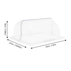 6 PCS 1/2 Half Size Roll Top Chafing Dish Clear Plastic Pan Display Cover Chafer