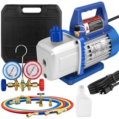 4 CFM 1/3HP Air Vacuum Pump HVAC Manifold Gauge Set AC A/C Refrigeration Kit US