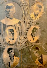 Antique Copper Printing Plate Portrait Collage Letterpress Print Block c1900