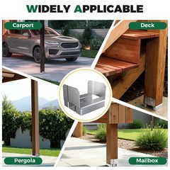 20Pcs 4×4 Post Base for Deck/Concrete, Heavy Duty, with 1″ Standoff & Anti-Rust
