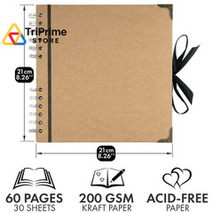 Bstorify Scrapbook Album 60 Pages (8 x 8 Inch) Brown Thick 8 X 8 Inch,