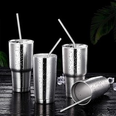 Set of 4 Reusable Metal Straws, 10.5” 265mm, 4Pcs – 0.24″∅