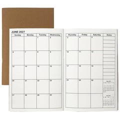 A5 Calendar Planner Jan 2026 – Dec 2027, Travelers Notebook Inserts for 2 Yea