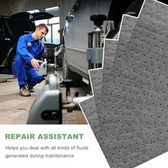 50 PCS Oil Absorbent Pads, 13″ x 10″ Weight Dimpled Pad Polypropylene Mat for…