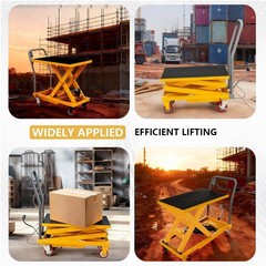 Manual Double Scissor Lift Table Hydraulic Lift Cart 330Lbs 50 Inch Lifting
