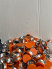 1000 Lot 20mm Flip Top Aluminum Crimp Caps for Vials Matte Orange Seals