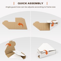 Golden State Art, 48 Pack Adjustable Cardboard Corner 48-Pack, White