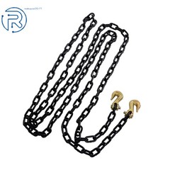 1/4 Inch × 14 Ft G80 Transport Binder Chain | Tow Chain with Clevis Grab Hooks