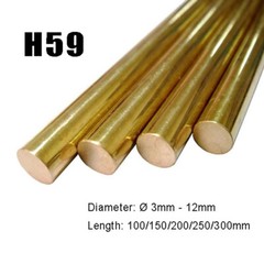 H59 Brass Metal Round Bar Rod Solid, Ø 3mm – 120mm , 100/150/200/250/300mm Long