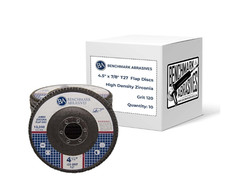10Pk Benchmark Abrasives 4.5″x 7/8″ High Density Jumbo Zirconia Type 27 120 Grit