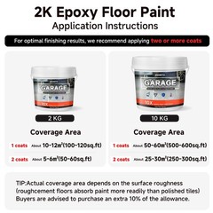 Garage Floor Epoxy Kit, 2K Paint with Tools, 70Fl OZ, Light Gray